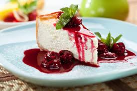 Tarta de Queso con salsa de fruta
